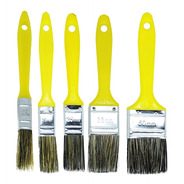 Kit Com 5 Trincha Pincel Cabo Amarelo Compel Para Pintura 